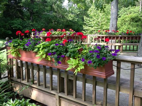22 . . Planter boxes for railings on deck